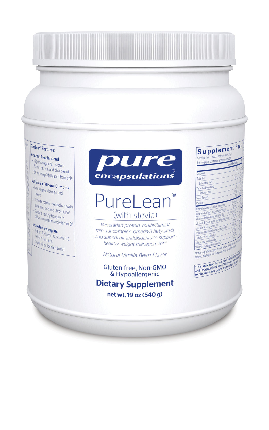 PureLean® Protein Blend Vanilla Bean Flavor (with Stevia)